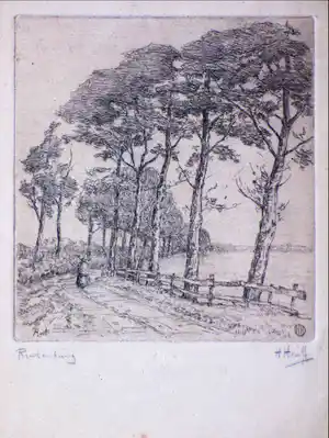 Herman Heuff - Figuur op landweg bij Rustenburg - Ets vendu pour 40€ !