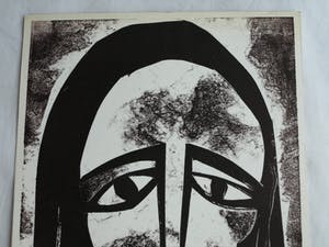 Jozef Bossaert - Originele kartonsnede + afdruk , “Portret Jezus” – 1978 kopen? Bied vanaf 20!