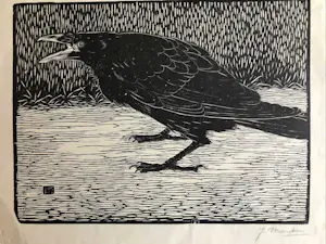 Jan Mankes - Houtsnede Zwarte Kraai - Gesigneerd - 1918 kopen? Bied vanaf 375!