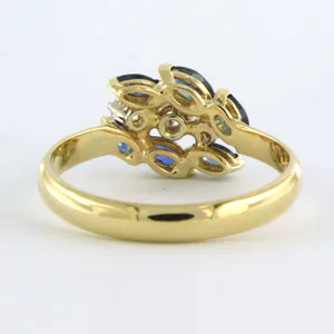 18k gouden ring bezet met saffier en briljant geslepen diamant tot. 0.20ct kopen? Bied vanaf 310!