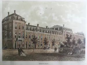 Pieter Trap - Oosteinde Amsterdam | Kleurenlitho (ingelijst) kopen? Bied vanaf 25!