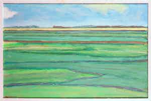 Paul Overhaus - Olieverf op doek, Polderland - Ingelijst verkocht voor € 70!