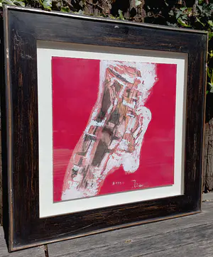 Miguel Ybanez - Abstracte compositie, gemengde techniek (ingelijst) kopen? Bied vanaf 1!
