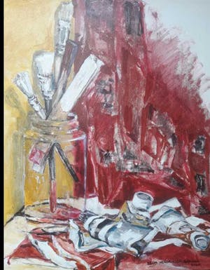 Bella Hendriksen Braham - Stilleven met schildergerei. kopen? Bied vanaf 25!