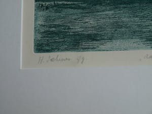 Huub Scheres - Ets , Aankomst in de avond – gesigneerd & ingelijst – 1979 – nr 2 van 10 kopen? Bied vanaf 10!