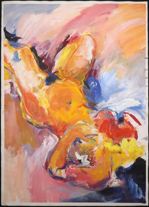 Franscz Witte - Acryl op papier, Naakten (Groot, dubbelzijdig beschilderd!) kopen? Bied vanaf 80!