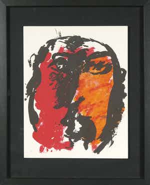 Eugene Brands - Litho, Face - Ingelijst verkocht voor € 1!