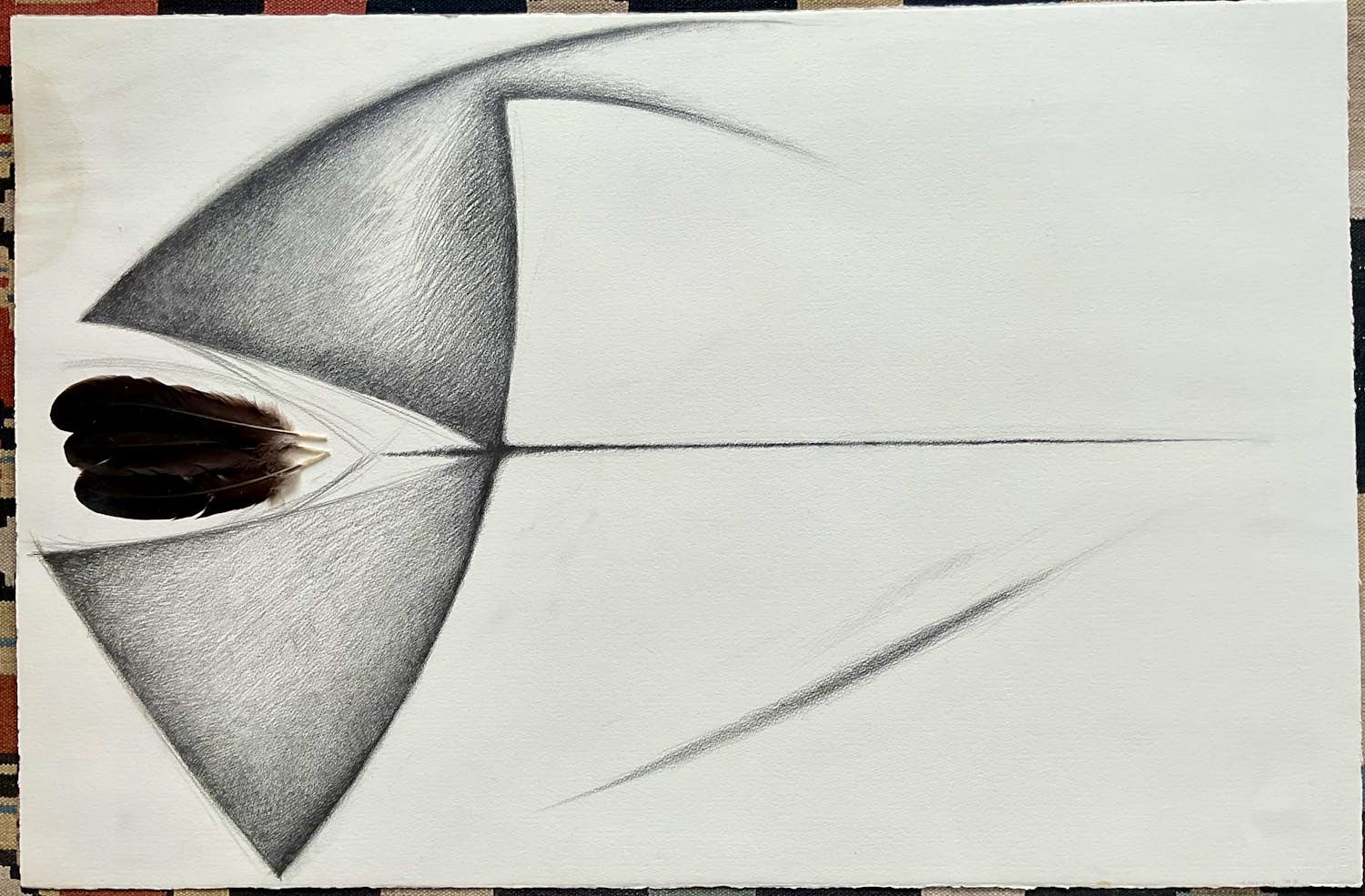 Ger Daniels - De Pijl, tekening collage met veren, hand gesigneerd kopen? Bied vanaf 65!