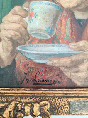 Jan Laenen - Pendant van 2 genreportretten kopen? Bied vanaf 240!