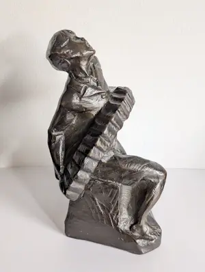 Andre Potteau - Accordeonist in brons groot formaat kopen? Bied vanaf 325!