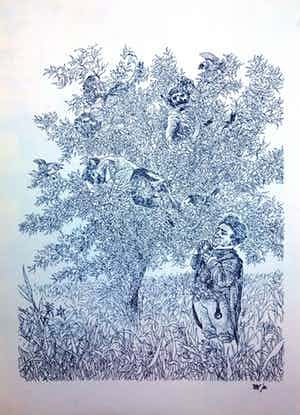 Niet of onleesbaar gesigneerd - Duivels in de boom verkocht voor € 10!