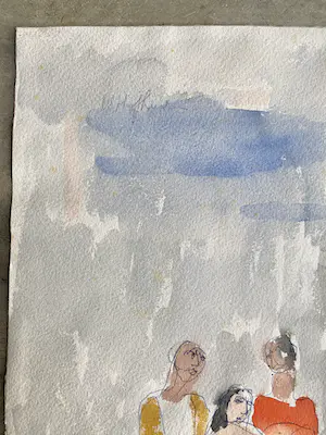 Willem Hofhuizen - Expressionistische voorstelling met figuren, begin jaren 70. kopen? Bied vanaf 50!