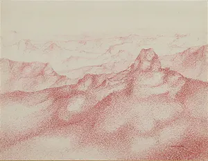 Hans Steggerda - Pentekening, Vervloeiing in materie - Ingelijst kopen? Bied vanaf 1!