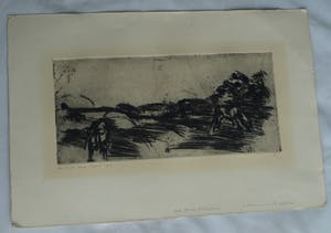 Wilfred Voet - Ets , “2 Koeien in de polder” – gesigneerd –1963 – nr 3 van 12 kopen? Bied vanaf 25!
