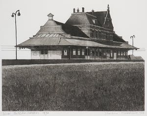 Wim Bettenhausen - Ets, Station Maassluis - Ingelijst kopen? Bied vanaf 1!