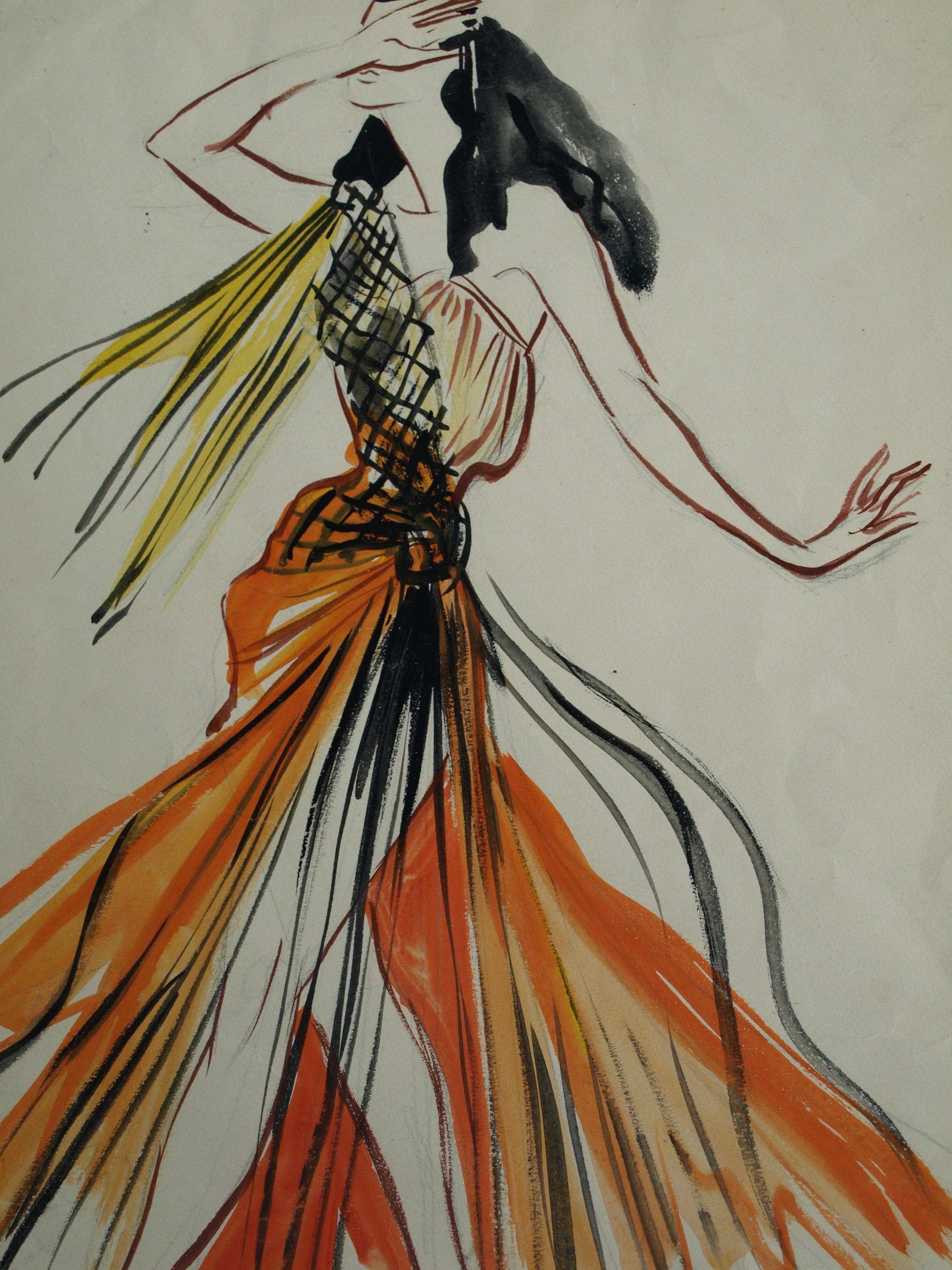 Niet of onleesbaar gesigneerd - Aquarel , Danseres – gesigneerd – 1951 kopen? Bied vanaf 1!