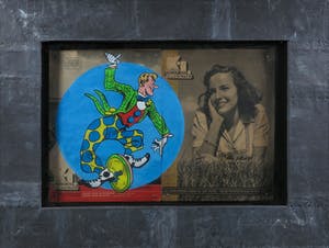 Jan Bollaert - Acryl op papier, K.I.-clown - Ingelijst kopen? Bied vanaf 50!