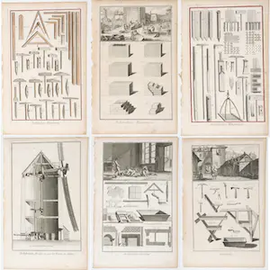 Benoît Louis Prévost - Lot van zes gravures over bouwen kaufen? Bieten Sie von 1!