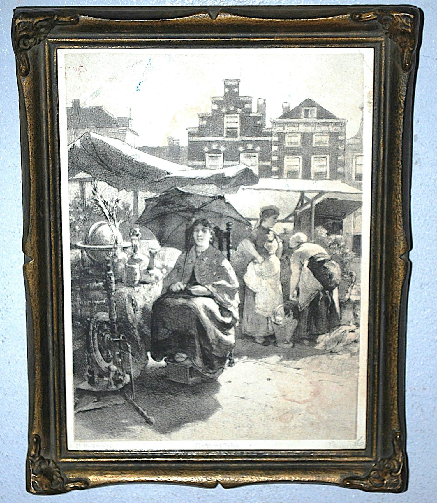 Jan Mesker - verkoopster op een zonnige rommelmarkt (Den Haag) - litho naar Theo Mesker kopen? Bied vanaf 65!