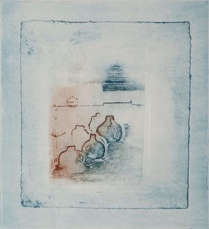 Jan Montyn - Vlakte der Kruiken, Laos, 22/35, 1992 - Ets op papier kopen? Bied vanaf 30!