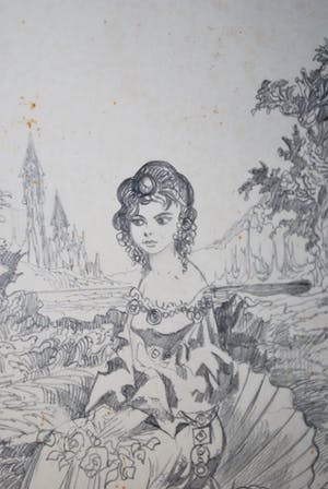 Harry Balm - potloodtekening + schilderij - beiden ingelijst kopen? Bied vanaf 40!