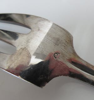 Gustav Beran - Grote verzilverde vleesvork servies P1000 - Keltum kopen? Bied vanaf 1!