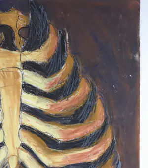 Jessica Muller - Krijttekening, Gevangen - Ingelijst kopen? Bied vanaf 50!