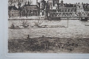 Simon de Heer - Kampen, de Stadsbrug over de IJssel - zeldzame ets kopen? Bied vanaf 50!