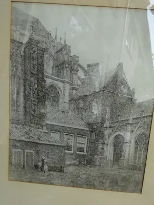 Willem van Leusden - Grote ets Dom van Utrecht met koor, kloostergang en kapellen kopen? Bied vanaf 95!