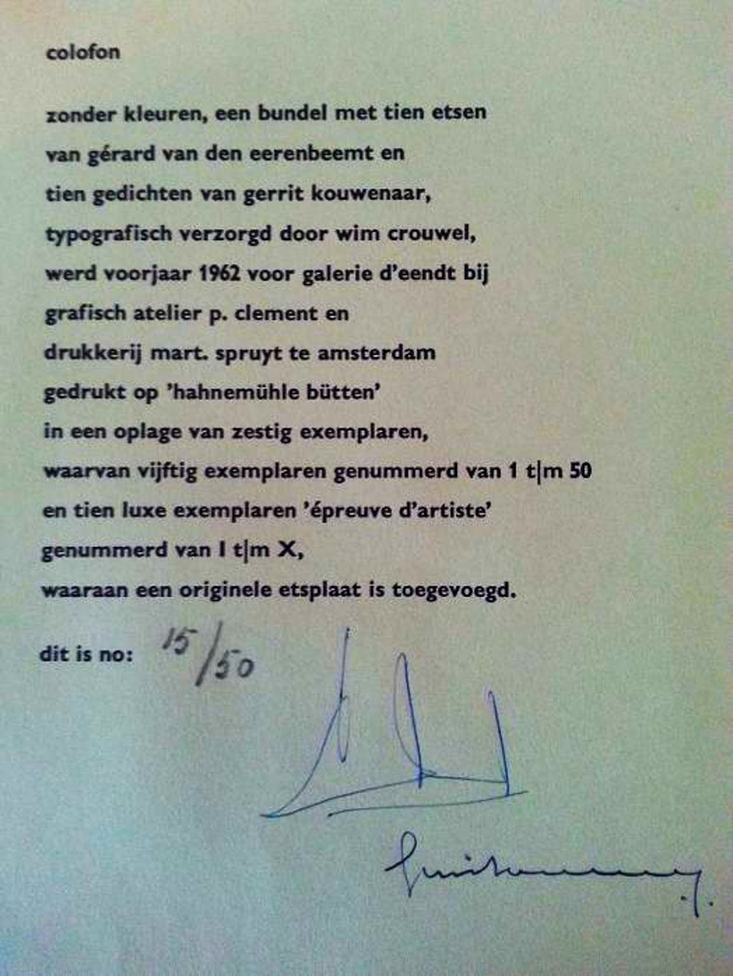 Gerrit Kouwenaar - " Zonder Kleuren "...... kopen? Bied vanaf 10!
