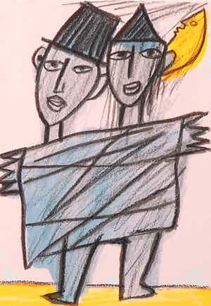 Corneille - Zeefdruk, Les deux amis verkocht voor € 70!