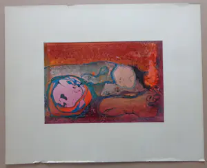 Han Faken - VREEMDE WEZENS / ORIGINEEL WERK / 50x62cm / SIG / 1969 / PASSE-PARTOUT kopen? Bied vanaf 25!