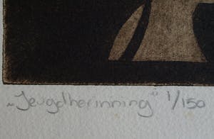 Laetitia de Haas - Ingelijste ets en aquatint , Jeugdherinnering - 1979 – nr. 1 van 150 ex. kopen? Bied vanaf 35!