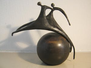 Corry Ammerlaan - Verbronsd sculptuur - "Stappen Zetten" kopen? Bied vanaf 40!