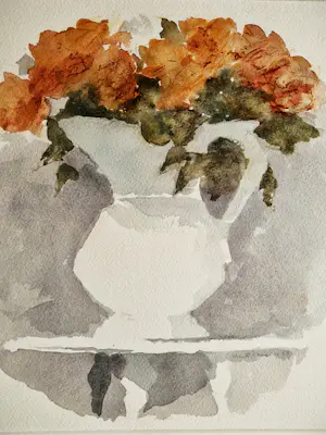 Mart Kempers - Grote Aquarel - boeket rozen - gesigneerd - 1988 - in passe partout kopen? Bied vanaf 41!