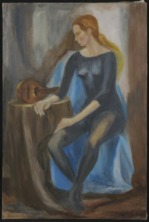 Martin Reisberg - Acryl op doek, Jeune fille kopen? Bied vanaf 1!