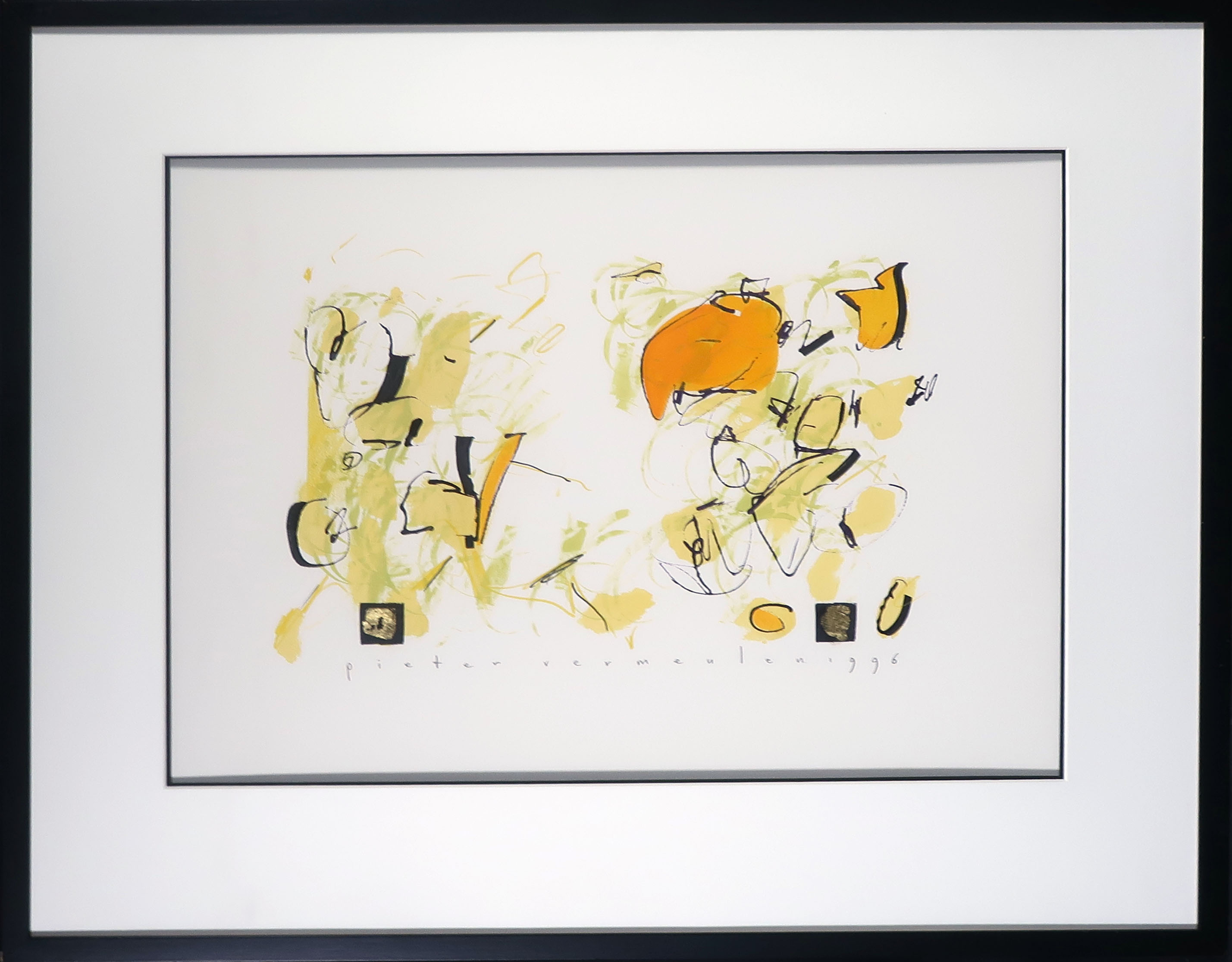 Pieter Vermeulen - Gemengde techniek op papier, Zonder titel - Ingelijst kopen? Bied vanaf 1!