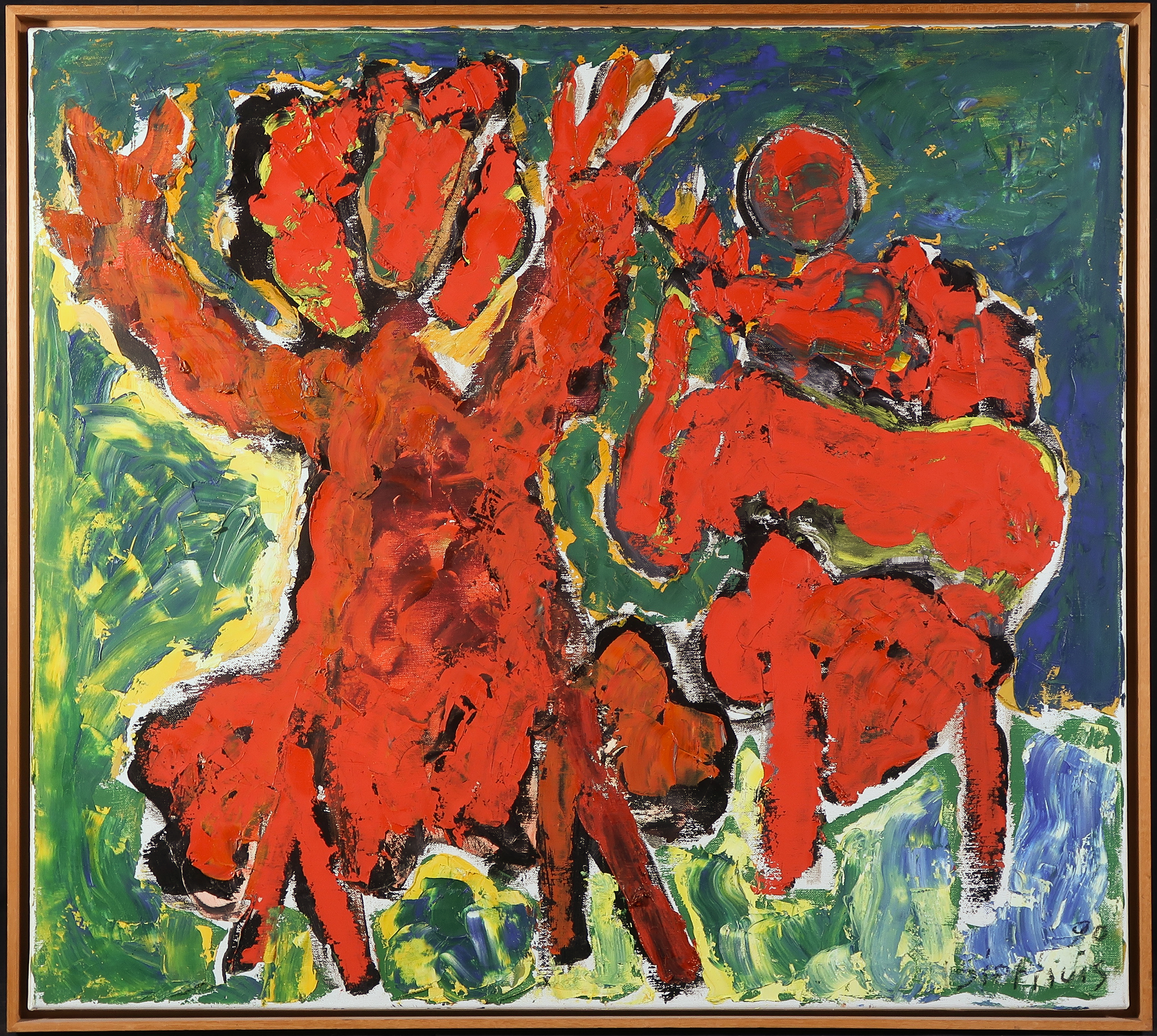 Jan Sierhuis - Olieverf op doek, Spaanse dans - Ingelijst verkocht voor € 1000!