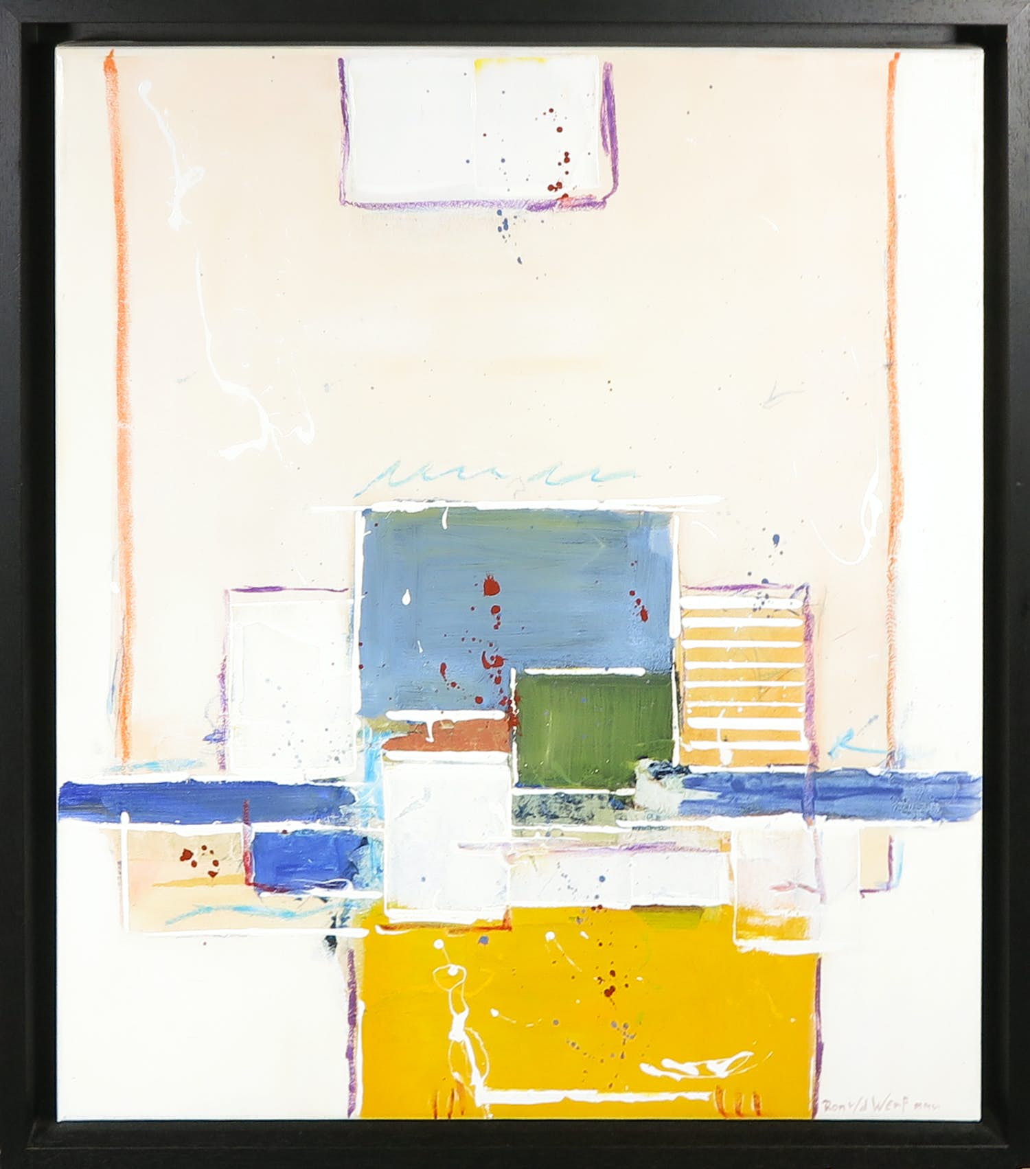 Ron van der Werf - Met acryl bewerkte zeefdruk, Zonder titel - Ingelijst verkocht voor € 1!