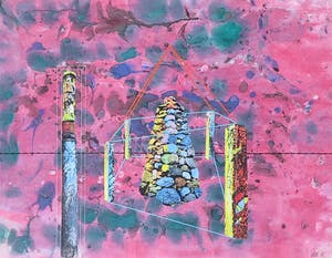 Egidius Knops - Gouache en collage, Domition - Ingelijst kopen? Bied vanaf 35!