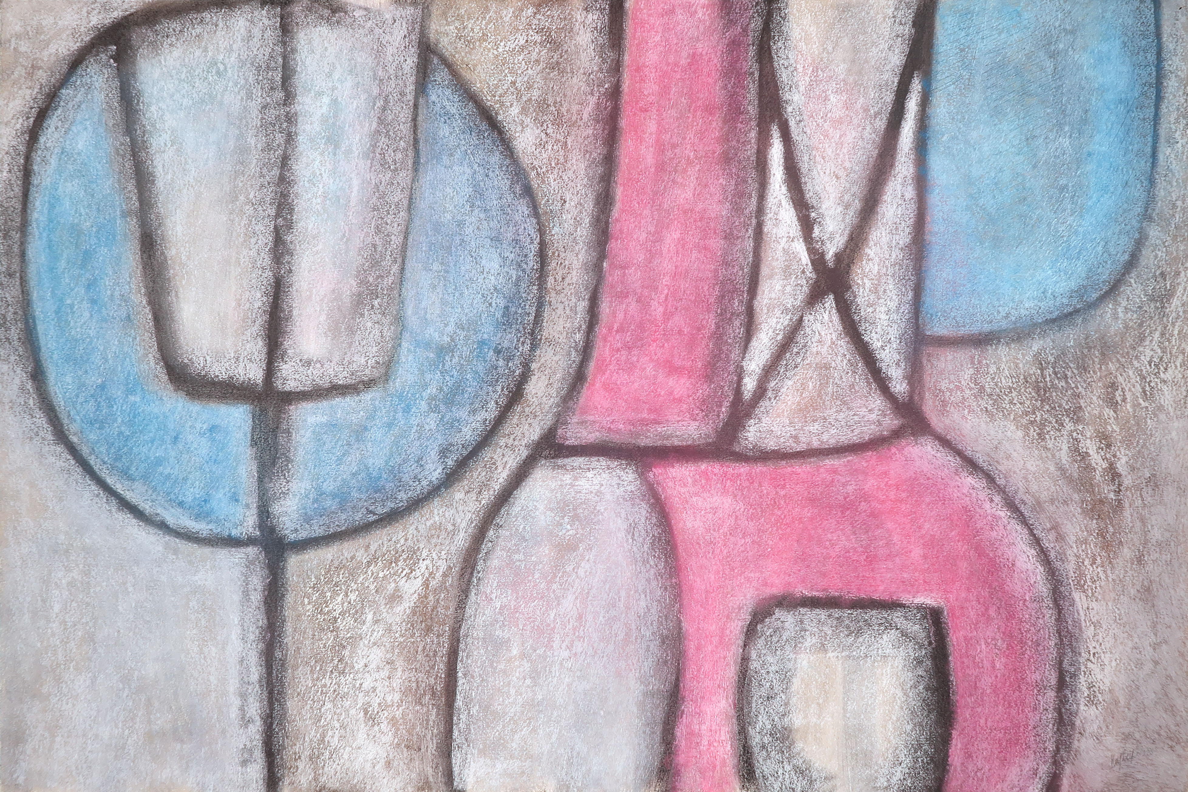 Niet of onleesbaar gesigneerd - Pastel, Abstracte compositie kopen? Bied vanaf 1!