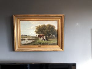 Adriaan Marinus Geijp - Landschap met koeien kopen? Bied vanaf 300!