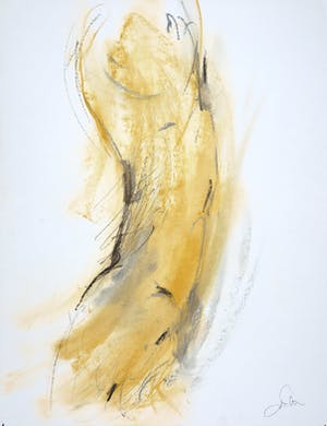 Franscz Witte - Acryl en krijt op papier, Zonder titel kopen? Bied vanaf 1!
