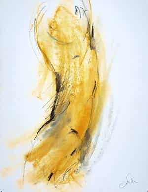 Franscz Witte - Acryl en krijt op papier, Zonder titel verkocht voor € 1!