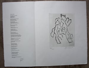 Jan Sierhuis - ets: paarden + gedicht van Louis Feron - 1983 kopen? Bied vanaf 45!