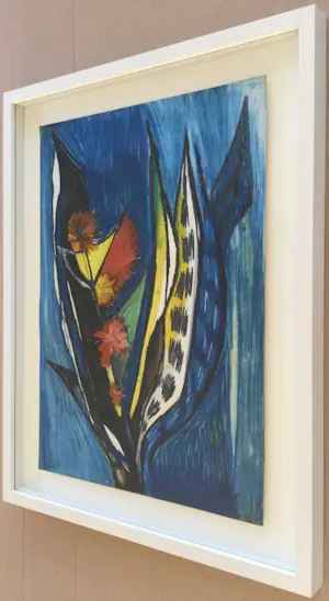 Dick Elffers - compositie met planten | pastel-/krijttekening - ingelijst kopen? Bied vanaf 50!