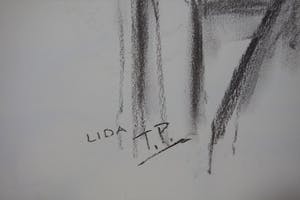 Ton Pape - Houtskool op papier - "Lida" kopen? Bied vanaf 20!