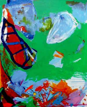 Jan van Diemen - Zeefdruk: tennisspeler - 1995 verkocht voor € 45!