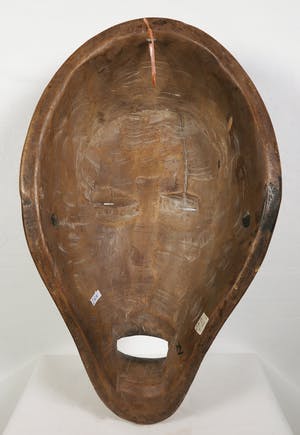 Dan - Houten masker met witte oogkleppen kopen? Bied vanaf 1!