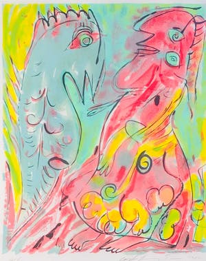 Carl-Henning Pedersen - zonder titel maar met fraaie lijst! kopen? Bied vanaf 325!